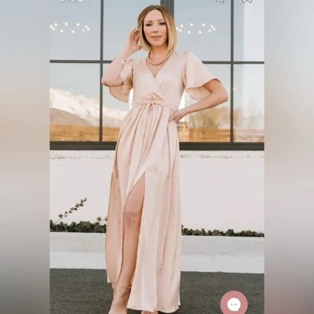 Baltic Born Sicily Satin Maxi Dress | Natural